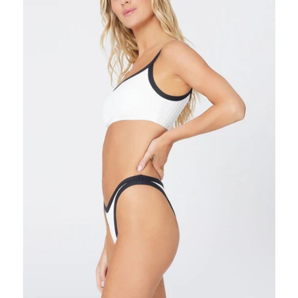 L*Space Axel Bikini Top White with Black Trim M - Picture 9 of 9